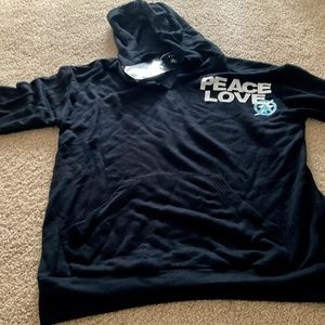 Flowers by Zoe black Peace and  Love black sweatshirt